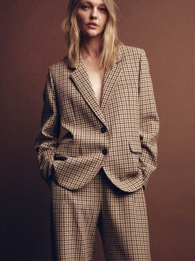 Zara NWT plaid check blazer 8782/869